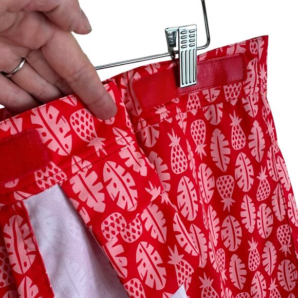 Rip Skirt Red Pink Pineapple Adjustable Coverup Above Knee Wrap Skirt Size M - Picture 4 of 6